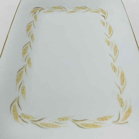 Harmony House Wheat Garland Plate Tray Dish 10” Rectangular Cheese Snack Serving - Picture 5 of 10